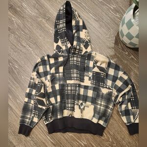 Polo Ralph Lauren Aztec Southwestern Plaid Oversized Hoodie size Small NWOT